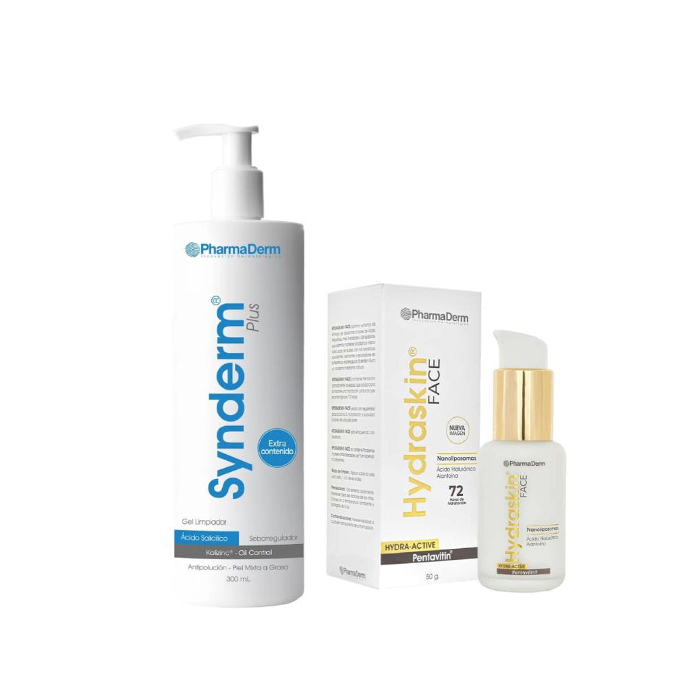 Pharmaderm Hydraskin Face x 50ml + Synderm Plus Limpiador x 300ml